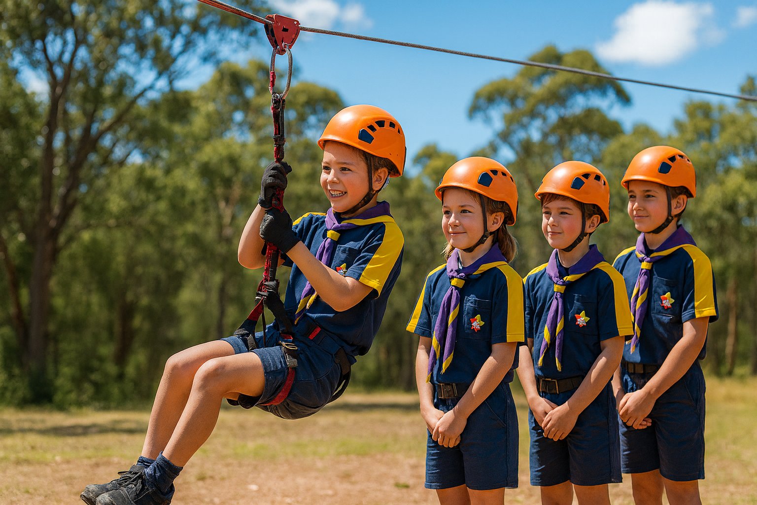 Cub Scouts zip lining at 1st Ranelagh